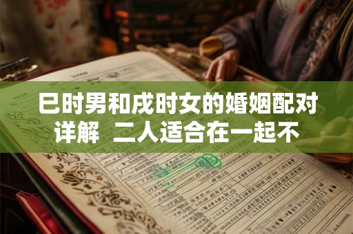 巳时男和戌时女的婚姻配对详解 二人适合在一起不 巳时男和戌时女的婚姻配对详解 二人适合在一起不