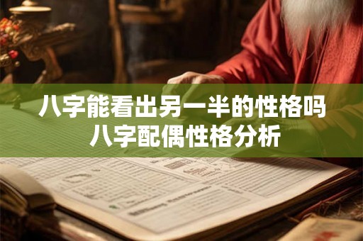 八字能看出另一半的性格吗 八字配偶性格分析 八字能看出另一半的性格吗 八字配偶性格分析