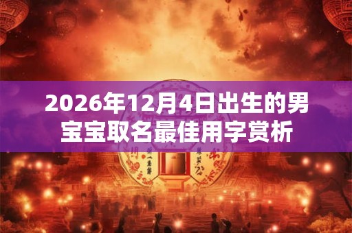 2026年12月4日出生的男宝宝取名最佳用字赏析 2026年12月4日出生的男宝宝取名最佳用字赏析