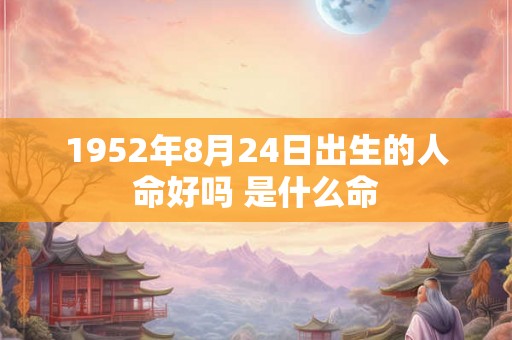 1952年8月24日出生的人命好吗 是什么命