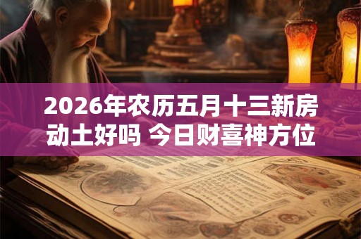 2026年农历五月十三新房动土好吗 今日财喜神方位