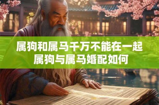 属狗和属马千万不能在一起 属狗与属马婚配如何