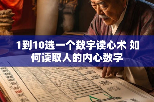 1到10选一个数字读心术 如何读取人的内心数字