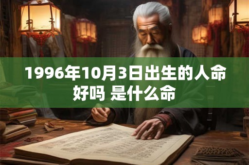1996年10月3日出生的人命好吗 是什么命