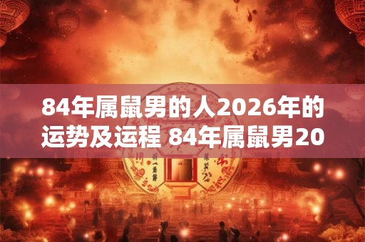 84年属鼠男的人2026年的运势及运程 84年属鼠男2026年运势如何 84年属鼠男的人2026年的运势及运程 84年属鼠男2026年运势如何