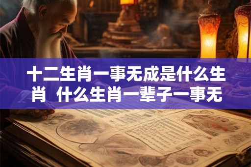 十二生肖一事无成是什么生肖  什么生肖一辈子一事无成