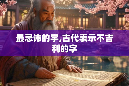 最忌讳的字,古代表示不吉利的字