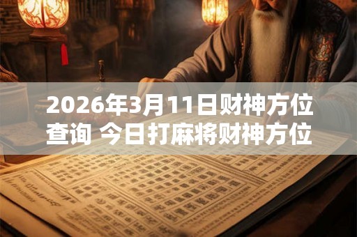 2026年3月11日财神方位查询 今日打麻将财神方位一览表