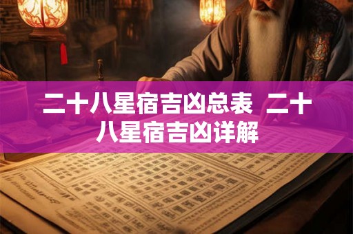 二十八星宿吉凶总表  二十八星宿吉凶详解
