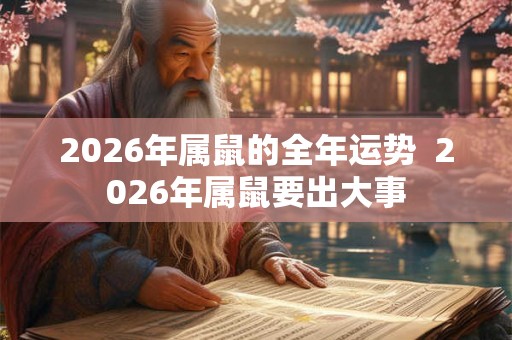 2026年属鼠的全年运势  2026年属鼠要出大事
