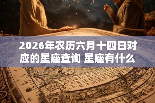 2026年农历六月十四日对应的星座查询 星座有什么特点