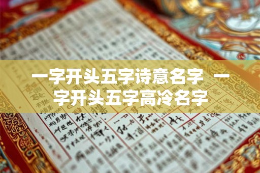一字开头五字诗意名字  一字开头五字高冷名字