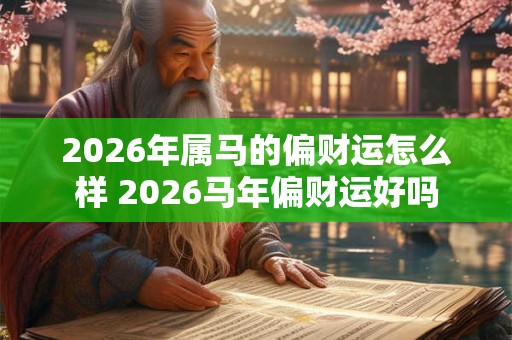 2026年属马的偏财运怎么样 2026马年偏财运好吗 2026年属马的偏财运怎么样 2026马年偏财运好吗