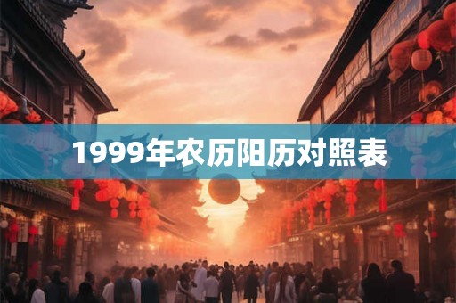 1999年农历阳历对照表