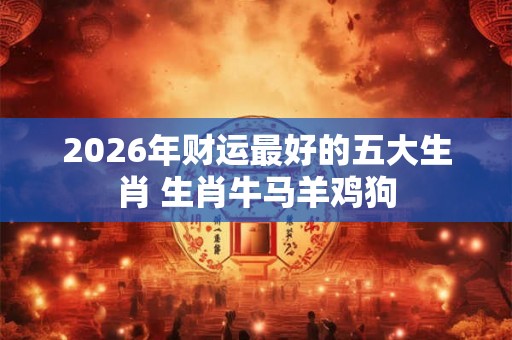2026年财运最好的五大生肖 生肖牛马羊鸡狗 2026年财运最好的五大生肖 生肖牛马羊鸡狗