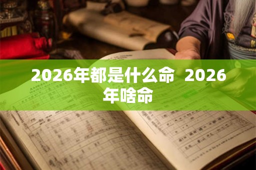 2026年都是什么命  2026年啥命