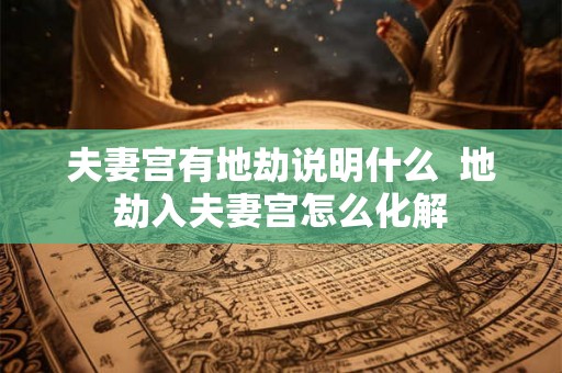 夫妻宫有地劫说明什么  地劫入夫妻宫怎么化解