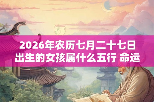 2026年农历七月二十七日出生的女孩属什么五行 命运好吗
