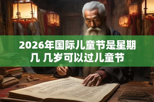 2026年国际儿童节是星期几 几岁可以过儿童节