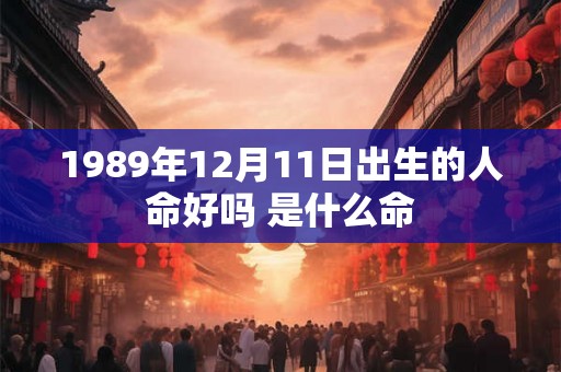 1989年12月11日出生的人命好吗 是什么命