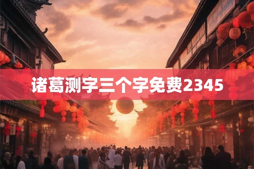 诸葛测字三个字免费2345
