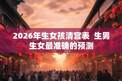 2026年生女孩清宫表  生男生女最准确的预测