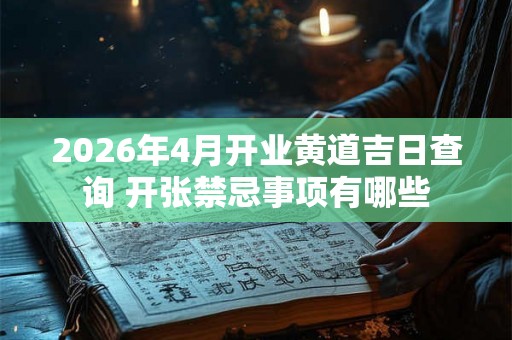 2026年4月开业黄道吉日查询 开张禁忌事项有哪些