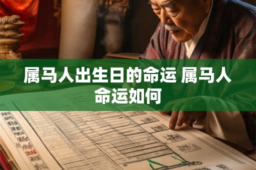属马人出生日的命运 属马人命运如何