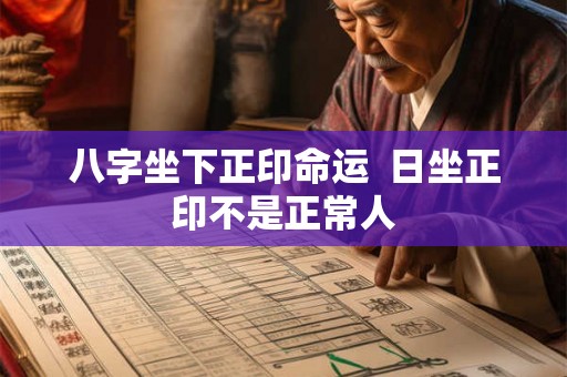 八字坐下正印命运 日坐正印不是正常人 八字坐下正印命运 日坐正印不是正常人