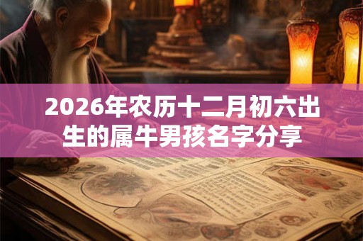 2026年农历十二月初六出生的属牛男孩名字分享