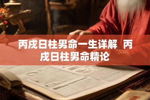 丙戌日柱男命一生详解 丙戌日柱男命精论 丙戌日柱男命一生详解 丙戌日柱男命精论