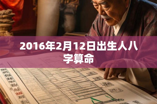 2016年2月12日出生人八字算命