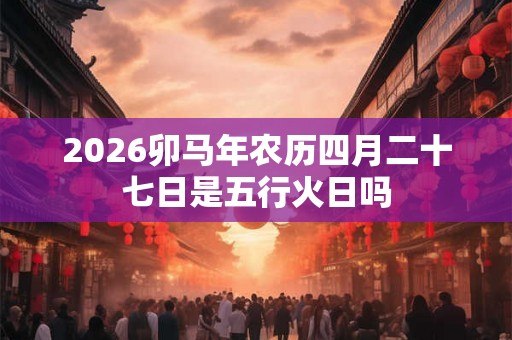 2026卯马年农历四月二十七日是五行火日吗