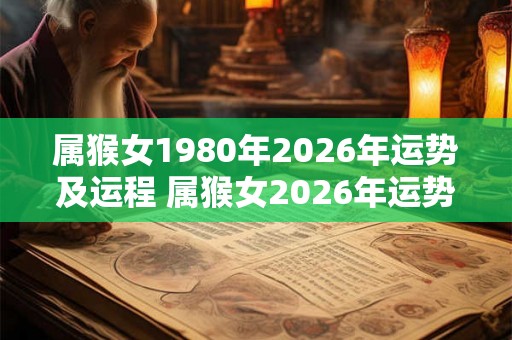 属猴女1980年2026年运势及运程 属猴女2026年运势如何