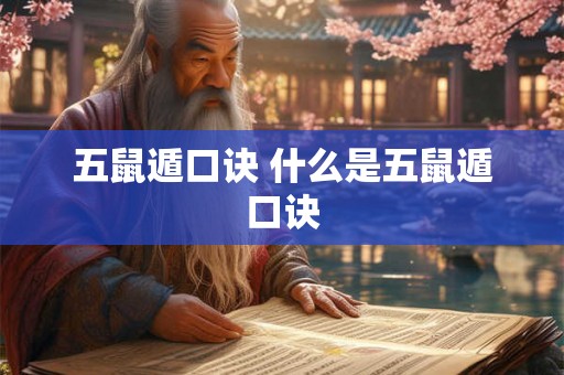 五鼠遁口诀 什么是五鼠遁口诀