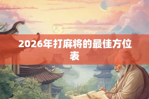 2026年打麻将的最佳方位表 2026年打麻将的最佳方位表