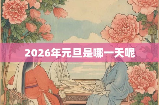 2026年元旦是哪一天呢