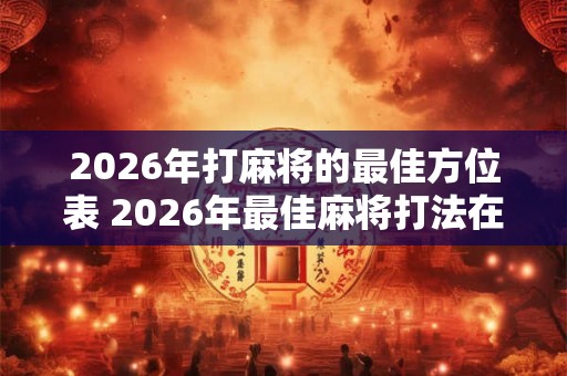 2026年打麻将的最佳方位表 2026年最佳麻将打法在哪