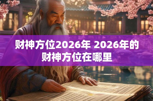 财神方位2026年 2026年的财神方位在哪里