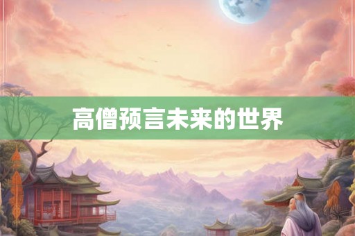 高僧预言未来的世界