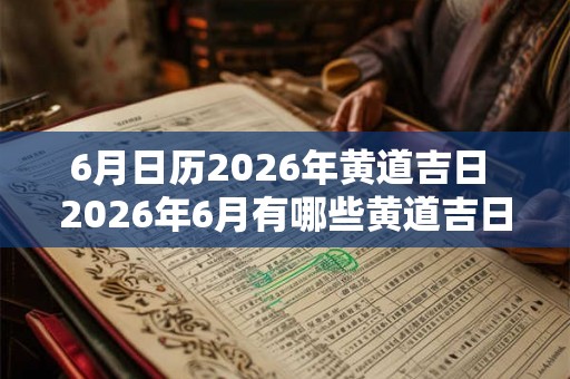 6月日历2026年黄道吉日 2026年6月有哪些黄道吉日
