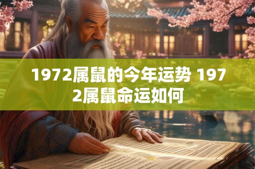 1972属鼠的今年运势 1972属鼠命运如何