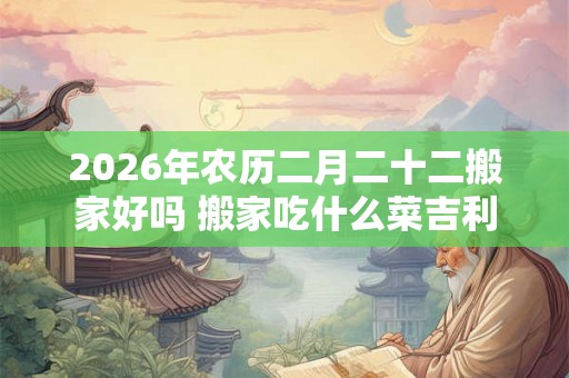 2026年农历二月二十二搬家好吗 搬家吃什么菜吉利