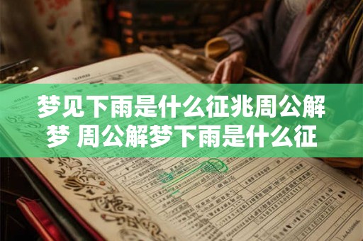 梦见下雨是什么征兆周公解梦 周公解梦下雨是什么征兆 梦见下雨是什么征兆周公解梦 周公解梦下雨是什么征兆
