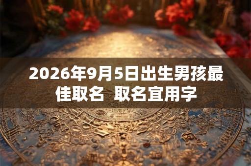 2026年9月5日出生男孩最佳取名  取名宜用字