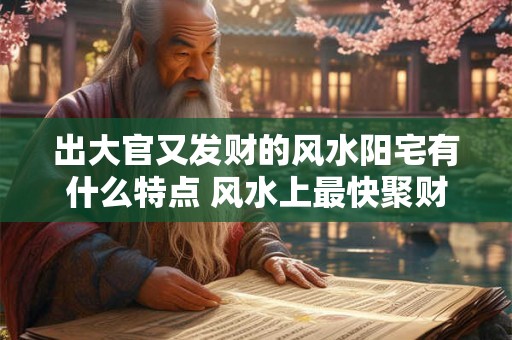 出大官又发财的风水阳宅有什么特点 风水上最快聚财的方法