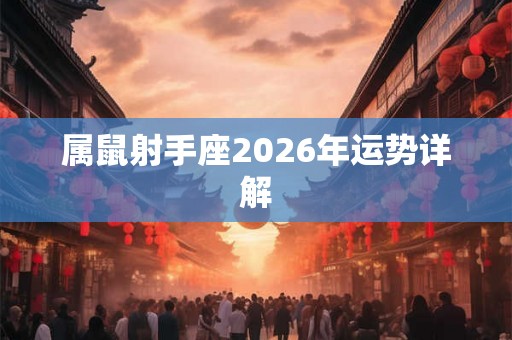 属鼠射手座2026年运势详解