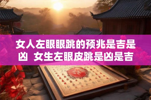 女人左眼眼跳的预兆是吉是凶 女生左眼皮跳是凶是吉 女人左眼眼跳的预兆是吉是凶 女生左眼皮跳是凶是吉