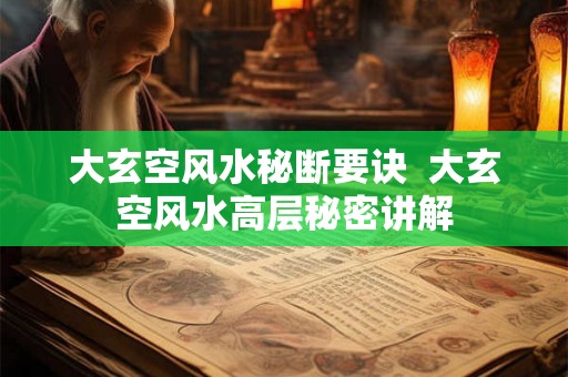 大玄空风水秘断要诀 大玄空风水高层秘密讲解 大玄空风水秘断要诀 大玄空风水高层秘密讲解