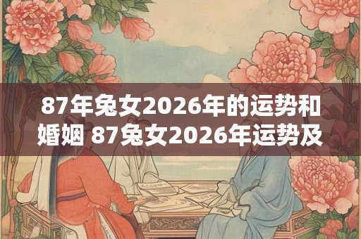 87年兔女2026年的运势和婚姻 87兔女2026年运势及姻缘如何